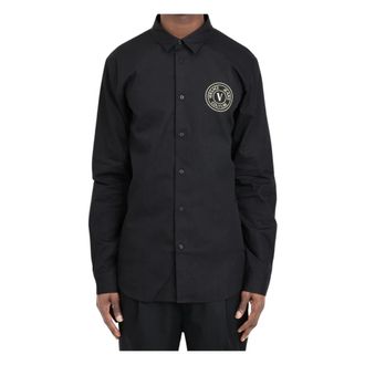 Versace Jeans Couture Casual Shirts, male, Black, 3XL, Cotton Shirt - Stylish Collection