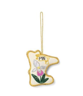 Matr Boomie Minnesota State Lady Slipper Beaded Fabric Ornament - Embroidered in Cream at Nordstrom