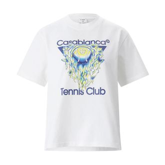 Casablanca T-Shirts, female, White, Size: XS Tennis Club Icon T-Shirt
