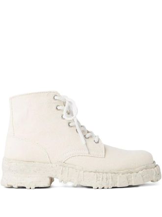 Miharayasuhiro lace-up boots - men - Cotton/Rubber/Fabric - 39 - White