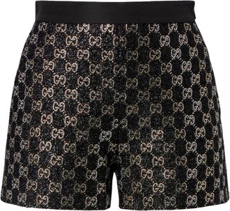 Gucci Korte Broeken, Dames, Veelkleurig, S, Tweed, Geborduurde Wool Tweed Lam&eacute; Shorts