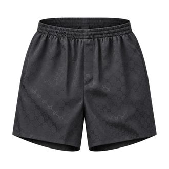 Gucci GG Zijde Jacquard Shorts - Heren - Korte broeken - Zwart - Maat: 2XL Zijde