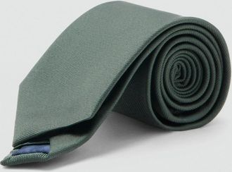 Mango Cravatta seta tinta unita verde - Uomo - Taglia unica - MANGO MAN