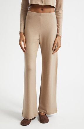 Leset Lauren Wide Leg Knit Pants in Sable at Nordstrom, Size X-Small