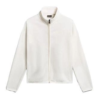 Napapijri High-collar Fleece Jacket - Dames - Vesten met rits - Wit - XS - Polyester - Hoodies & sweatvesten