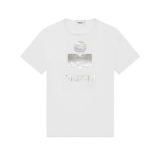 Isabel Marant T-shirt van effen linnen - Logo bedrukt - Dames - Tops - Wit - Maat: S Linnen