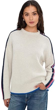 Faherty Heirloom Cotton Summit Pullover Womens Sweater Ice Grey Heather Stripe : SM