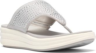 Clarks Drift Jaunt Womens Sandals Silver Textile : 10 B - Medium