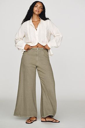 Pilcro Adi Linen Blend Mid-Rise Flare Pants