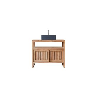 Tikamoon Mueble para lavabo de teca maciza de 90 cm