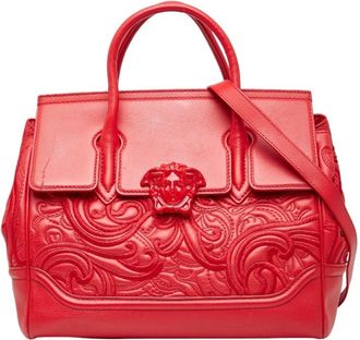 Versace Leather Handbag Shoulder Bag (Pre-Owned)