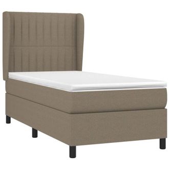 vidaXL Cama Box Spring Con Colch&oacute;n Tela Gris Taupe 80x200 Cm Vidaxl