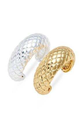 Karine Sultan Serpenti Line Snake Texture Duo Rings in Gold/Silver at Nordstrom