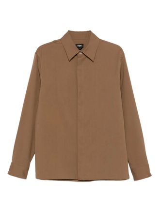 Fendi long-sleeve wool shirt - Brown