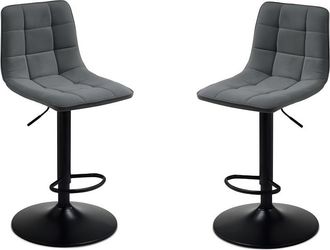 MondoViro Lote de 2 taburetes efecto piel gris cm 45x45 91h