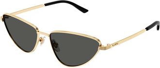 Gucci Trendy Cat-Eye Zonnebril - Dames - Zonnebrillen - Geel - 57 MM - Accessoires