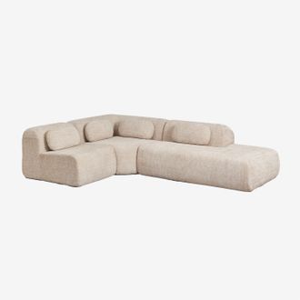 Sklum Sof&aacute; Modular Rinconera De 3 Piezas Con Div&aacute;n Derecho En Chenilla Envasado Al Vac&iacute;o Merida Sklum