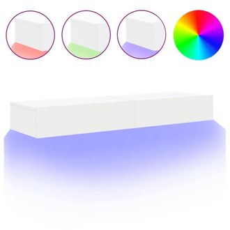 Berkfield Home TV Cabinets with LED Lights 2 pcs White 60x35x15.5 cm