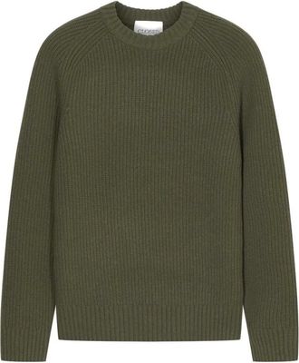 Closed Crewneck Ribbed Knit - Heren - Truien - Groen - Maat: M Wol