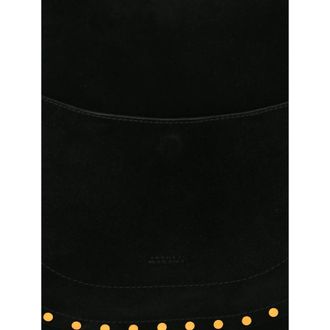 Isabel Marant Studded Suede Shoulder Bag - Black