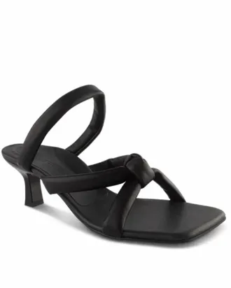 Paul Green Womens Leah Slip On Kitten Heel Sandal In Black
