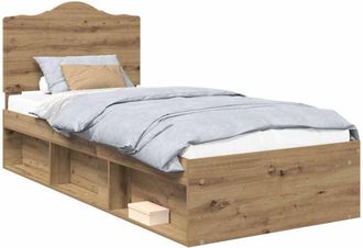 vidaXL Bed Frame Artisian Oak 75 x 190 cm Solid Pine Wood vidaXL