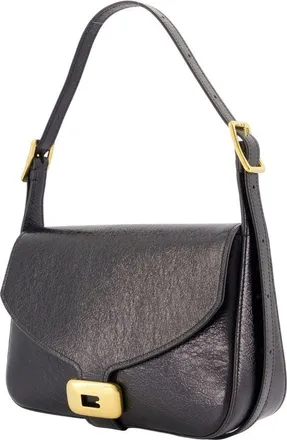 Balenciaga Womens Clicca M Shoulder Bag - Balenciaga Leather Black Lambskin Shoulder-Hobo-Bags
