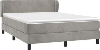 vidaXL Vidaxl - Cama Box Spring Con Colch&oacute;n Terciopelo Gris Claro 140x190 Cm