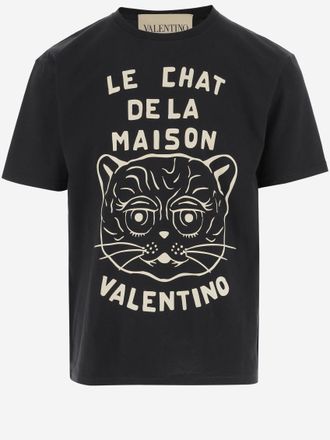 Valentino Black Crewneck Logo Print T-Shirt