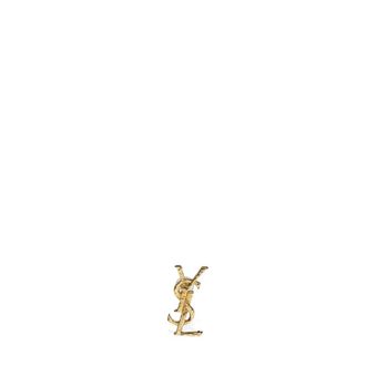 Saint Laurent Cassandre Oorbel in Metaal - Dames - Oorbellen - Geel - ONE Size - Accessoires