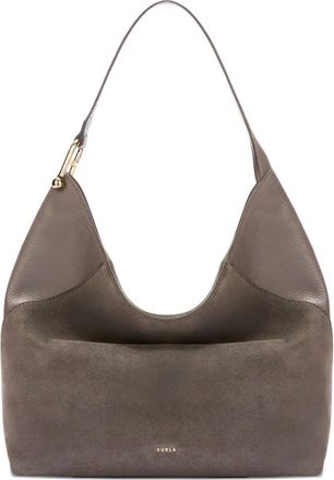Furla Furla Lara Suede Calf Leather Large Hobo Bag