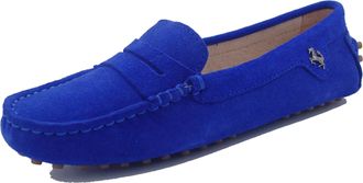 Miyoopark MINITOO Loafers Flat Shoes for Women Slip-on Summer Casual Moccasins with Buckle 9603-A Royal Blue UK 5.5