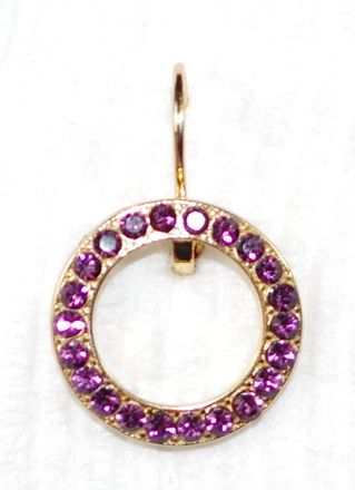 Mariana Womens Open Circle Earrings In Purple/ Gold