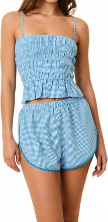 Solid & Striped The Delilah Top In Blue Gingham