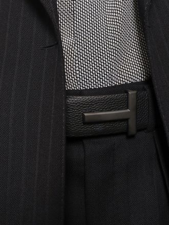 Tom Ford Mens Leather Belt, Hammered Black