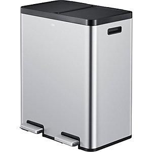 EKO Papelera De Pedal Recycler Acero 60 L Colector Doble