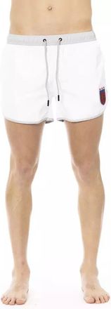 Dirk Bikkembergs Mens Swim Trunks With Logo Detail - White - Size X-Large