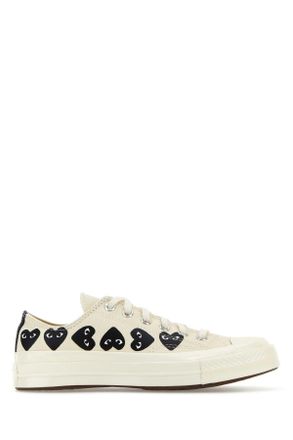 Comme Des Garçons Ivory Canvas Comme Des Garã§Ons X Converse Sneakers