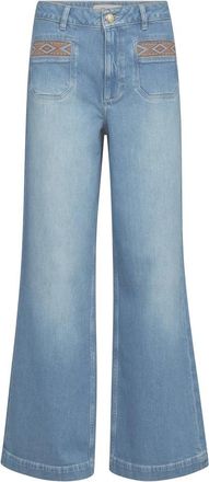 Mos Mosh Jessica Kyoto Jeans - Dames - Flared Jeans - Blauw - W25 - Katoen - Jeans
