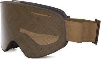 Fendi Fitness, unisex, Bruin, ONE Size, Authentieke Ski Masker Bril Premium Kwaliteit
