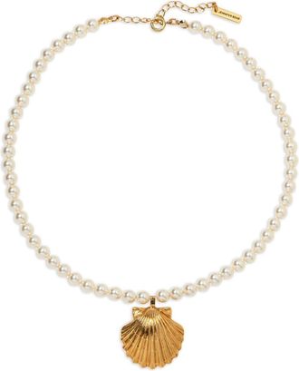 Jennifer Behr Siren shell-pendant necklace - women - Faux Pearl/18kt Gold Plated Brass - One Size - White