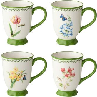 Certified International Mirabella Set Of 4 Footed Mugs