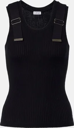 Loewe Ribbed-knit cotton-blend tank top