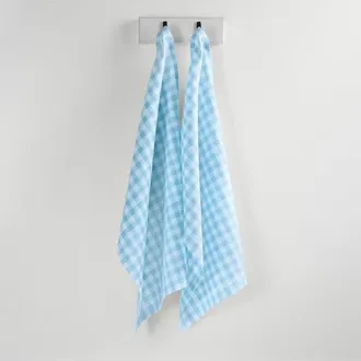 Solino Home Linen Kitchen Towels Set of 2, 17 x 26 - Gingham Check in Blue Bell at Nordstrom