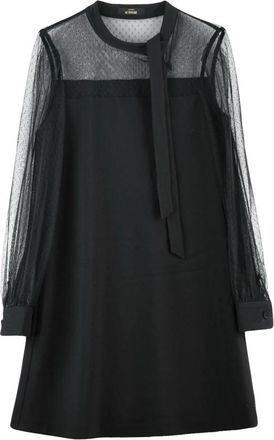 Twinset Tuniekjurk - Dames - Korte kleedjes - Zwart - XS - Polyester - Kleedjes