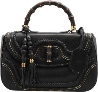 Gucci Pre-owned New Bamboo Bag - Dames - Vintage Handtas - Zwart - ONE Size - Leer - Vintage