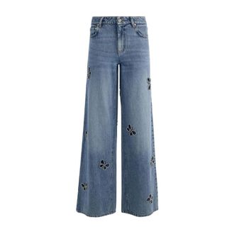 Alice & Olivia Amazing Embellished Jean - Dames - Loose Fit Jeans - Blauw - W26 - Katoen - Jeans