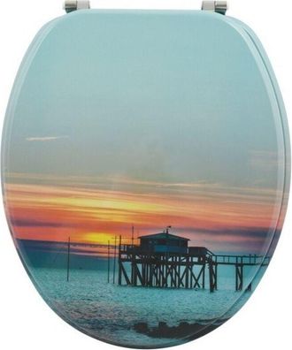 MSV Asiento Wc Sunset Mdf - Bisagras Acero Inoxidable Msv