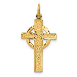 Diamond2Deal 14k Yellow Gold Celtic Cross Pendant