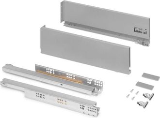 Emuca Emuca - Caj&oacute;n Exterior Vertex 40kg De Altura 131mm, Profundidad 450mm, Acero, Pintado Gris